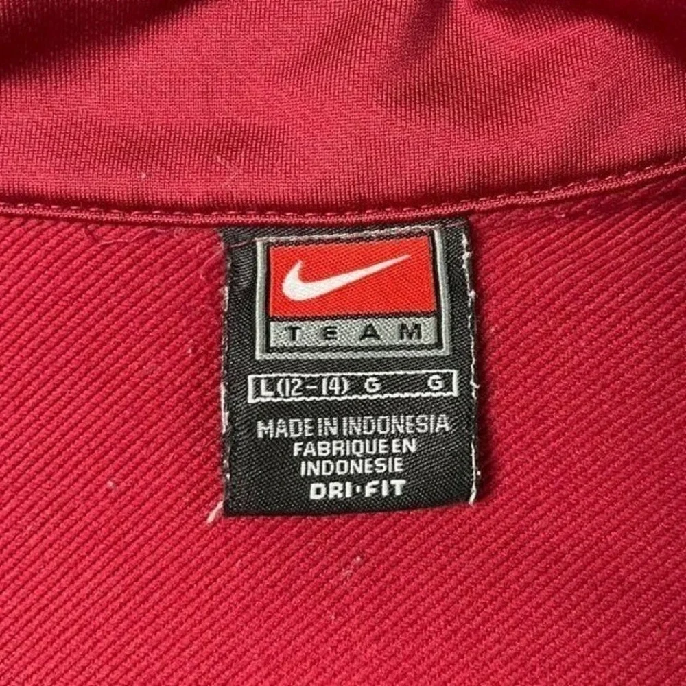 Nike Team Kids Dri-FIT Full Zip Track Jacket Burgundy White Size L 12-14